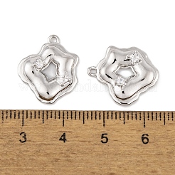 Brass Micro Pave Clear Cubic Zirconia Pendants&nbsp;KK-L212-09P