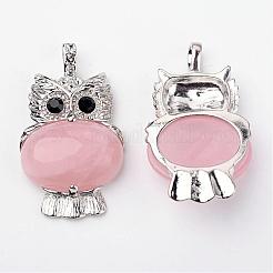 Natural Rose Quartz Pendants&nbsp;G-G884-B03-FF