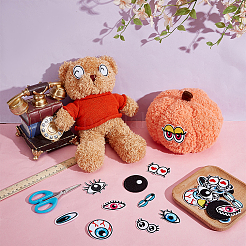 15 Styles Eye Computerized Embroidery Polyester Iron on/Sew on Patches&nbsp;PATC-NB0001-62