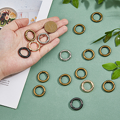 24Pcs 4 Colors Alloy Spring Gate Rings&nbsp;FIND-HS0001-26C