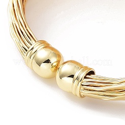 Rack Plating Brass Multi Line Cuff Bangle for Women&nbsp;BJEW-B070-04G