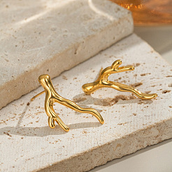 Stainless Steel Branch Stud Earrings&nbsp;GY4783