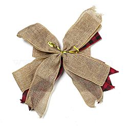 Christmas Linen Big Bowknot Decorations&nbsp;AJEW-M041-01B