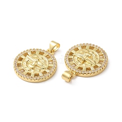 Rack Plating Brass Pave Cubic Zirconia Pendants&nbsp;KK-O142-10G