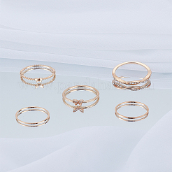 1Box Alloy Rhinestone Finger Rings Sets for Women&nbsp;RJEW-LP0002-47
