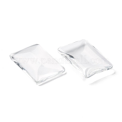 Transparent Rectangle Glass Cabochons&nbsp;GGLA-R025-25x18