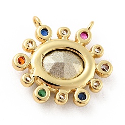 Brass Cubic Zirconia Pendants&nbsp;KK-G419-04G-01