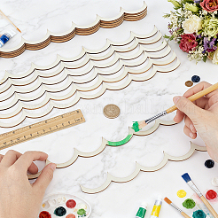 20Pcs Fan Shaped Wooden Frames&nbsp;DIY-BC0017-14A