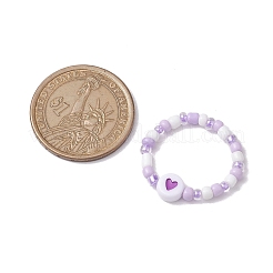 Glass Seed Beads Stretch Ring&nbsp;RJEW-JR00706