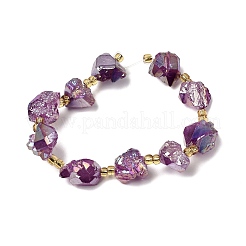 Electroplated Raw Rough Natural Amethyst Beads Strands&nbsp;G-Z131-J02-08