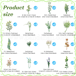 45Pcs 15 Styles Plastic Simulated Plant&nbsp;AJEW-OC0016-39