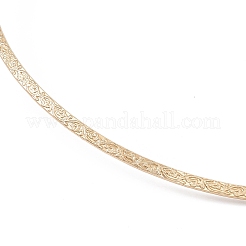 PVD Vacuum Plating 304 Stainless Steel Floral Textured Wire Necklace Making&nbsp;STAS-B036-05G
