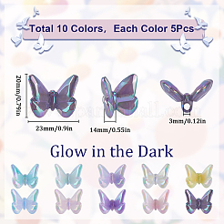 50Pcs 10 Colors Luminous UV Plating Rainbow Iridescent Acrylic Beads&nbsp;TACR-SC0001-29