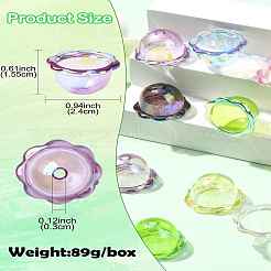 35Pcs 7 Colors UV Plating Acrylic Bead Caps&nbsp;OACR-CJ0002-36