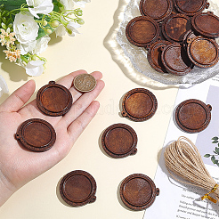 20Pcs Wooden Pendant Cabochon Settings&nbsp;WOOD-AR0001-55