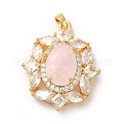 Rack Plating Brass & Crushed Ice Cut Cubic Zirconia Pendants&nbsp;KK-H438-06G