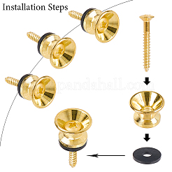 Alloy Guitar Strap Button Tail Nails for Acoustic and Folk Instruments&nbsp;FIND-WH20009-67G