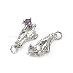 Brass Micro Pave Cubic Zirconia Pendants&nbsp;KK-C093-01B-P