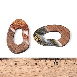 Opaque Resin & Walnut Wood Pendants&nbsp;RESI-T060-54M