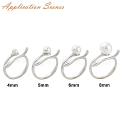 Brass Cup Peg Open Cuff Ring Settings&nbsp;LS-KK-G518-10P-02