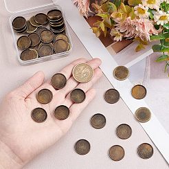 50Pcs Tibetan Style Brass Plain Edge Bezel Cups&nbsp;KK-HY0001-22