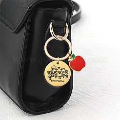 Alloy Enamel & 201 Stainless Steel Keychain&nbsp;KEYC-YW00091-01
