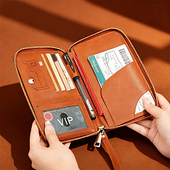 Rectangle PU Leather Travel Passport Wallet Cover&nbsp;AJEW-WH20096-52A