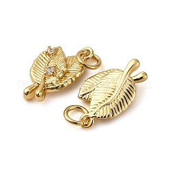 Brass Micro Pave Clear Cubic Zirconia Pendants&nbsp;KK-P308-81G