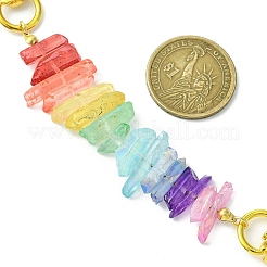 Dyed Colorful Natural Quartz Crystal Chakra Prism Link Bag Extender Chains&nbsp;FIND-JF00144