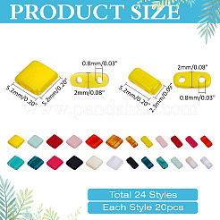480Pcs 24 Styles Opaque Acrylic Slide Charms&nbsp;OACR-ME0001-18