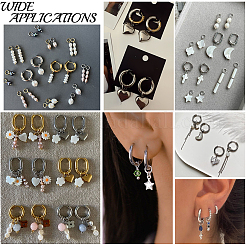 12 Pairs 202 Stainless Steel Huggie Hoop Earrings&nbsp;EJEW-SC0002-02