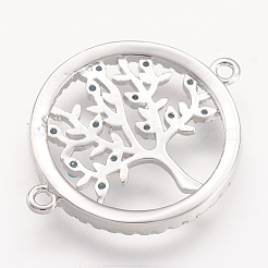 Brass Micro Pave Cubic Zirconia Links&nbsp;X-ZIRC-F048-58P