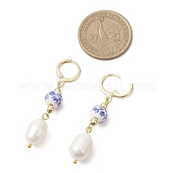 Brass Oval Leverback Earrings&nbsp;EJEW-JE06735
