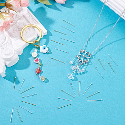 60Pcs 2 Colors 925 Sterling Silver Ball Head Pins&nbsp;STER-PH0003-17