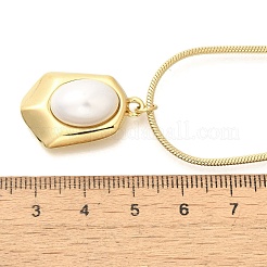 Shell Pearl Polygon Pendant Necklaces&nbsp;NJEW-K255-11G