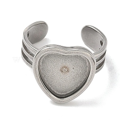 304 Stainless Steel Cuff Ring Findings&nbsp;STAS-B126-09P