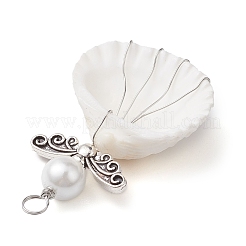 Copper Wire Wrapped Shell Pendants&nbsp;PALLOY-JF02709-02