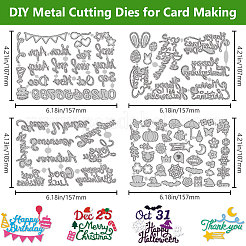 4Pcs Festival Theme Carbon Steel Cutting Dies Stencils&nbsp;DIY-WH0309-3465