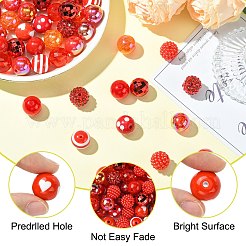 100Pcs 13 Styles Opaque Acrylic Beads&nbsp;SACR-CJ0001-83