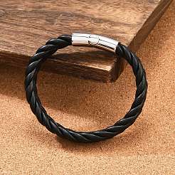 Braided Microfiber Leather Cord Bracelets for Men&nbsp;BJEW-Z081-13P-02