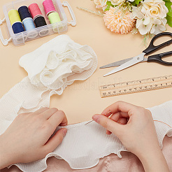 3 Yards Polyester Double-Layer Pleated Ribbon&nbsp;OCOR-WH0090-044B