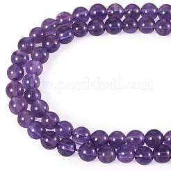 1 Strand Natural Amethyst Round Bead Strands&nbsp;G-TA0002-47