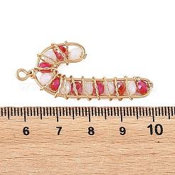 Christmas  Copper Wire Wrapped Glass Beaded Pendants&nbsp;PALLOY-TA00440
