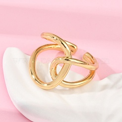 Hollow Brass Open Cuff Rings for Women&nbsp;RJEW-G343-08G
