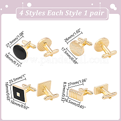 4 Pairs 4 Styles Alloy Cufflinks&nbsp;DIY-AR0005-38