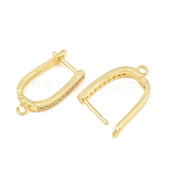 Brass Micro Pave Cubic Zirconia Hoop Earring Findings&nbsp;CU-CBAB5B4-09G