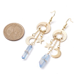 Dyed Natural Quartz Crystal Pendants Earrings&nbsp;EJEW-TA00424