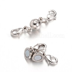 Eco-Friendly Round Brass Magnetic Clasps Converter&nbsp;KK-I603-03P-14x8