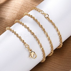 Brass Singapore Chains Necklace for Women&nbsp;X-NJEW-P265-27G
