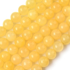 Natural Yellow Jade Bead Strands&nbsp;G-K121-01-8mm